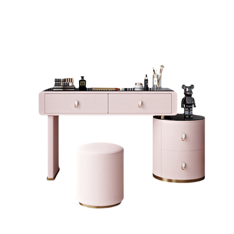 Light Glass Top Makeup Vanity Desk Storage Box Makeup Vanity Set