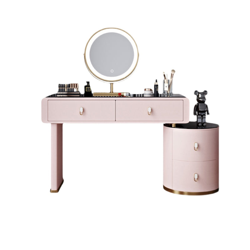 Light Glass Top Makeup Vanity Desk Storage Box Makeup Vanity Set