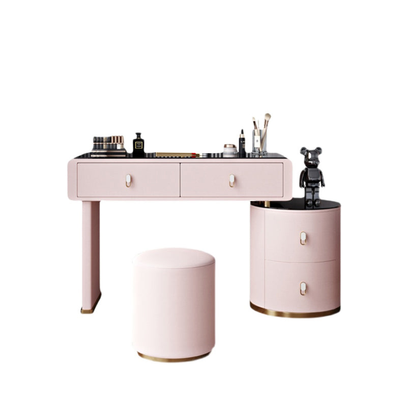 Light Glass Top Makeup Vanity Desk Storage Box Makeup Vanity Set