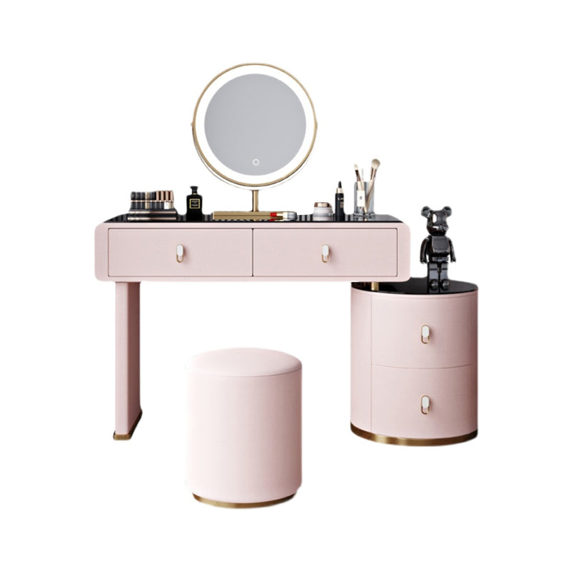 Light Glass Top Makeup Vanity Desk Storage Box Makeup Vanity Set
