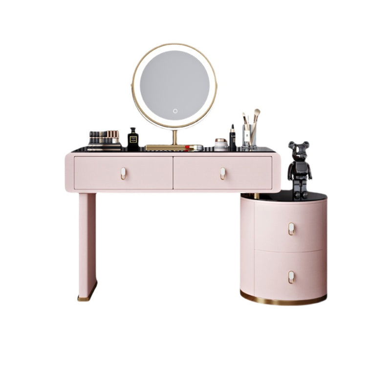 Light Glass Top Makeup Vanity Desk Storage Box Makeup Vanity Set