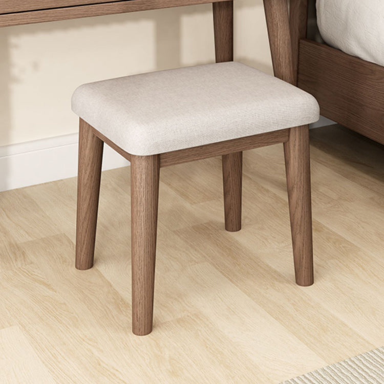 Solid Wood Makeup Vanity Desk Flip-Top Mirror Makeup Vanity Set with Drawer