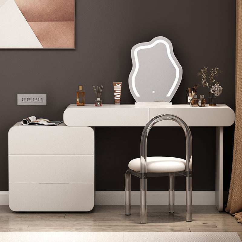 Modern Lighted Mirror Vanity Tables Bedroom Makeup Vanity Desk Table with Drawer