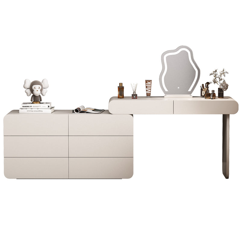 Modern Lighted Mirror Vanity Tables Bedroom Makeup Vanity Desk Table with Drawer