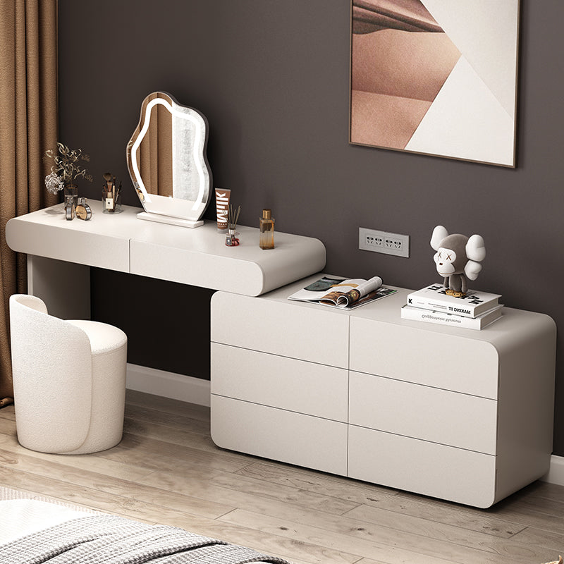 Modern Lighted Mirror Vanity Tables Bedroom Makeup Vanity Desk Table with Drawer