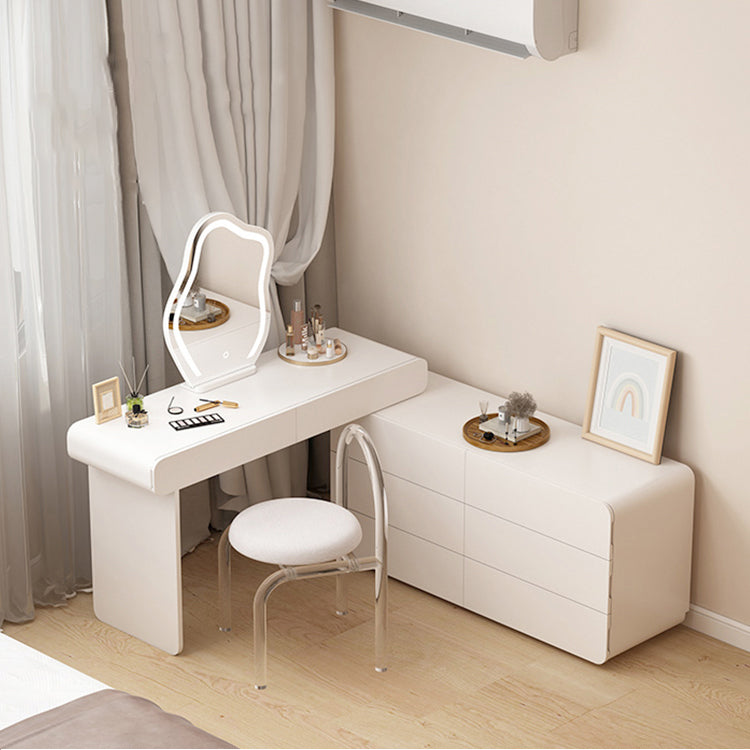 Modern Lighted Mirror Vanity Tables Bedroom Makeup Vanity Desk Table with Drawer