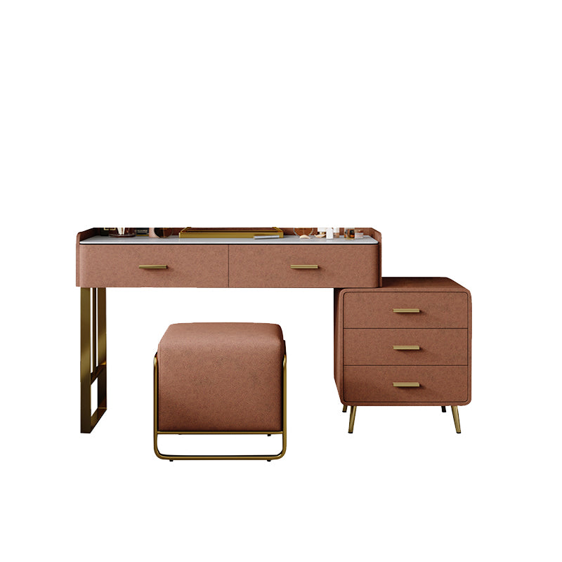 Solid Wood Makeup Vanity Desk Lighted Mirror Dressing Table Stool Set