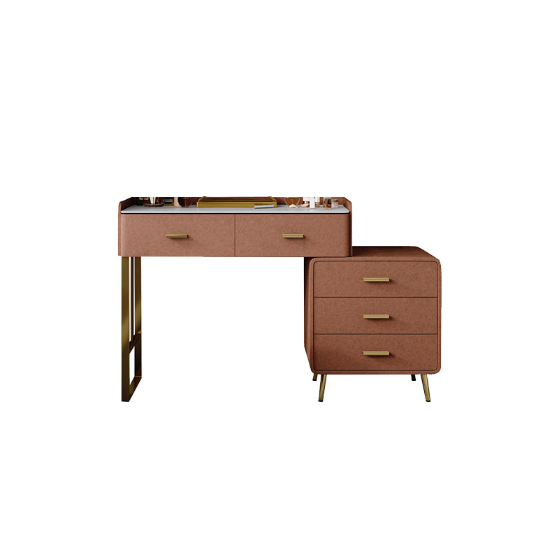 Solid Wood Makeup Vanity Desk Lighted Mirror Dressing Table Stool Set
