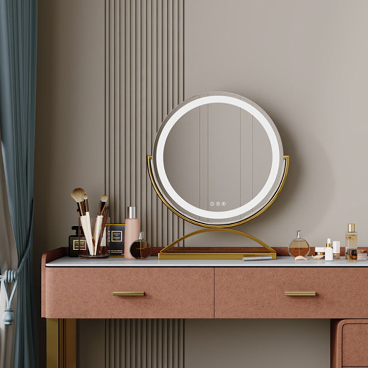 Solid Wood Makeup Vanity Desk Lighted Mirror Dressing Table Stool Set