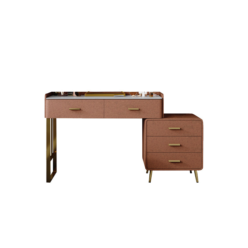 Solid Wood Makeup Vanity Desk Lighted Mirror Dressing Table Stool Set