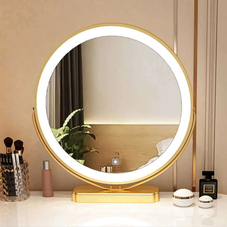 Wooden Makeup Vanity Desk Lighted Mirror Dressing Table Stool Set with Drawer