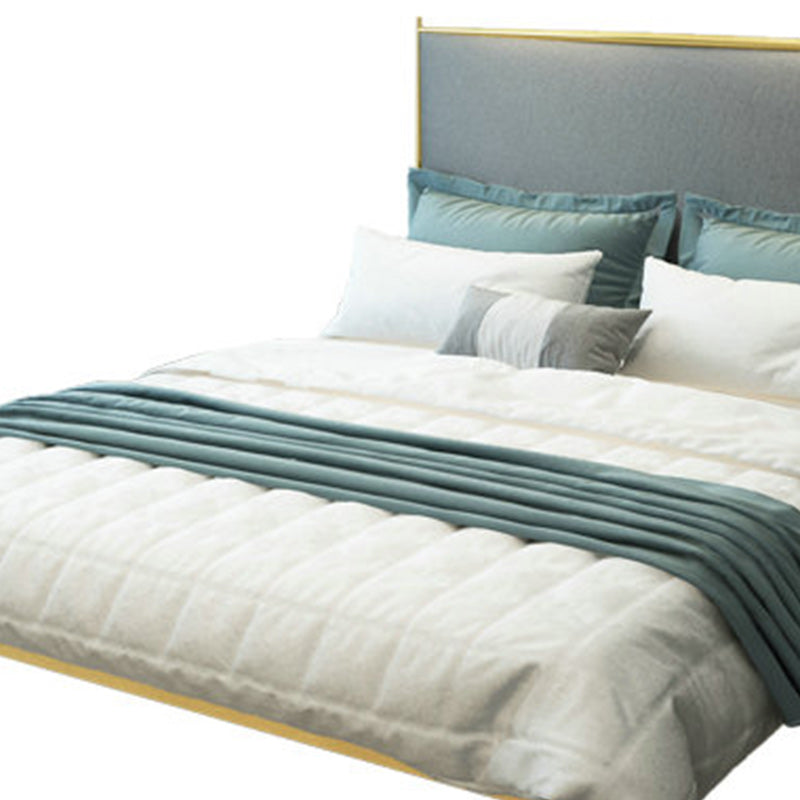 Modern Metal Platform Bed Standard Bed with Upholstered Headboard