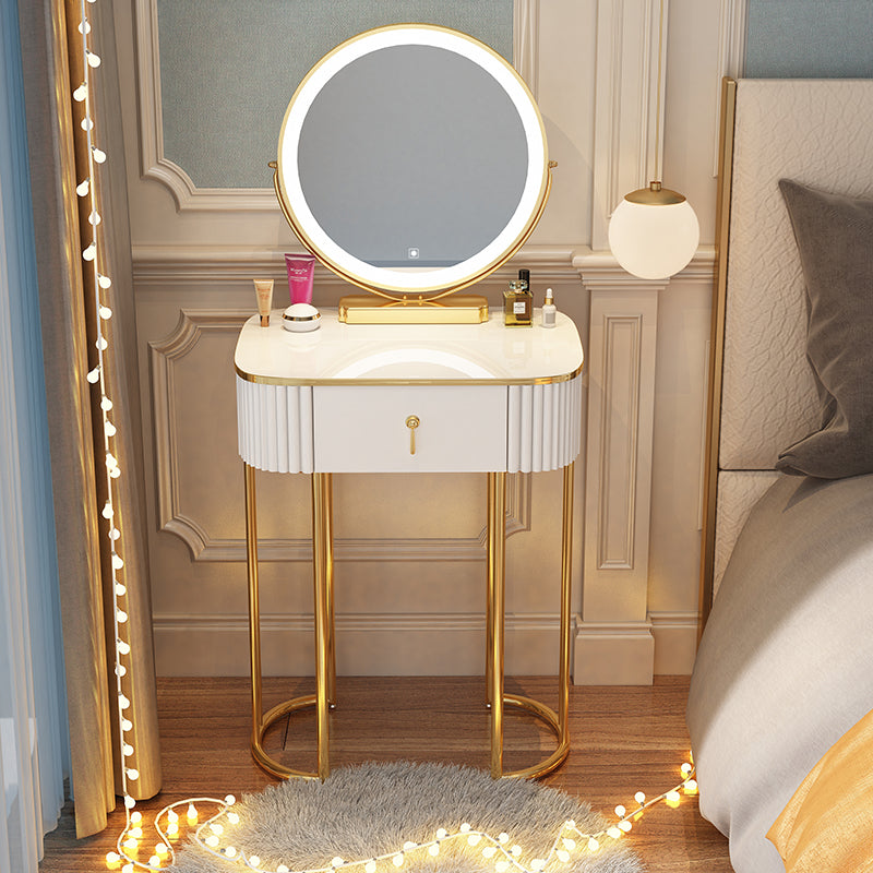 Storage Makeup Vanity Desk Bedroom Dressing Table Stool Set with Drawer