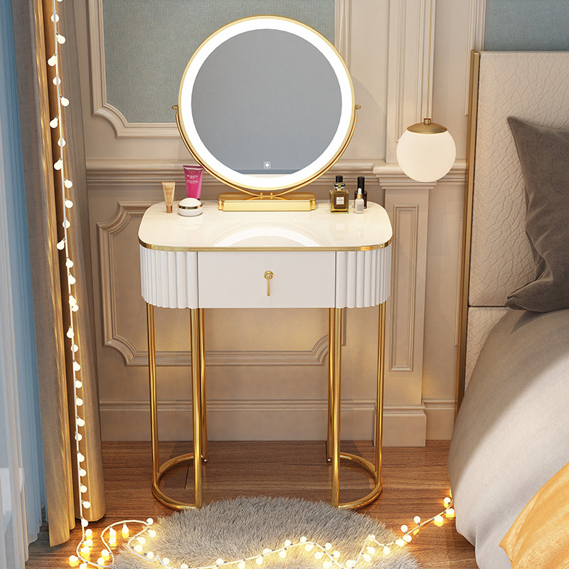 Storage Makeup Vanity Desk Bedroom Dressing Table Stool Set with Drawer