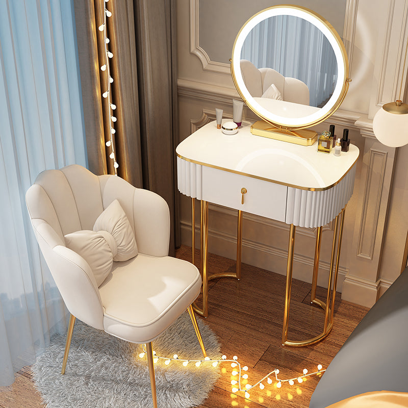 Storage Makeup Vanity Desk Bedroom Dressing Table Stool Set with Drawer