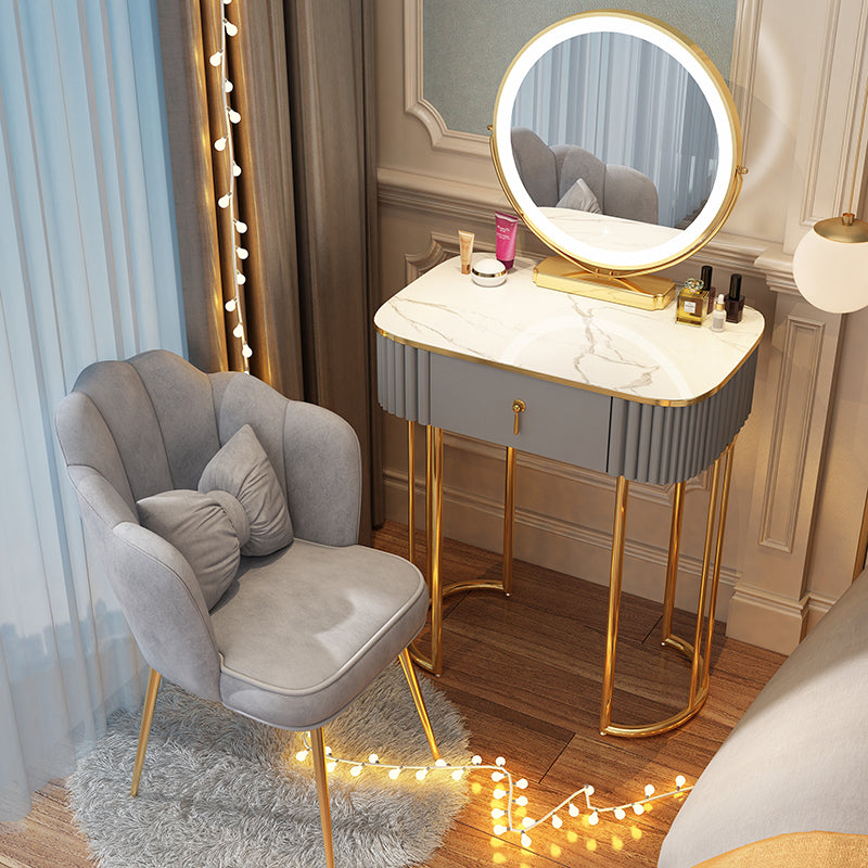 Storage Makeup Vanity Desk Bedroom Dressing Table Stool Set with Drawer