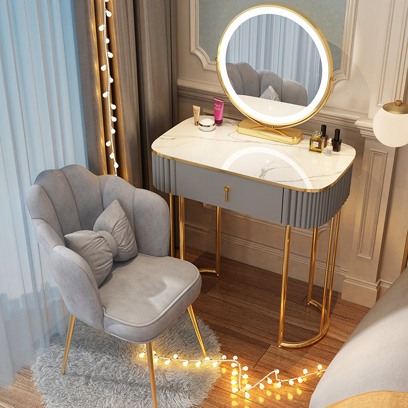 Storage Makeup Vanity Desk Bedroom Dressing Table Stool Set with Drawer