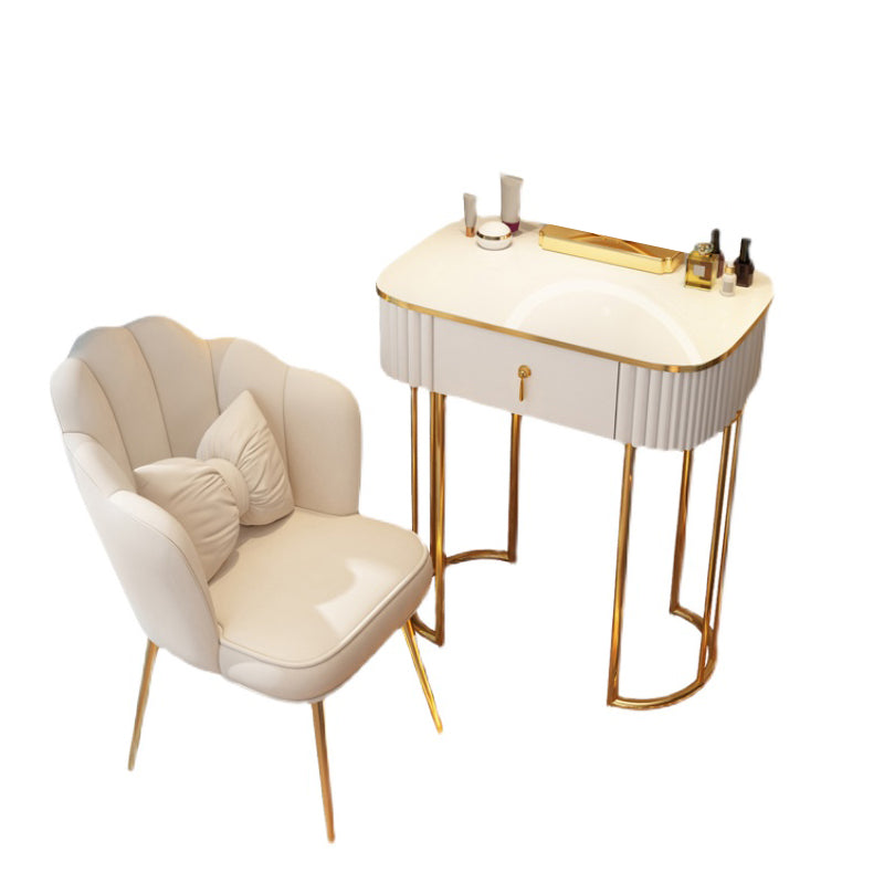 Storage Makeup Vanity Desk Bedroom Dressing Table Stool Set with Drawer