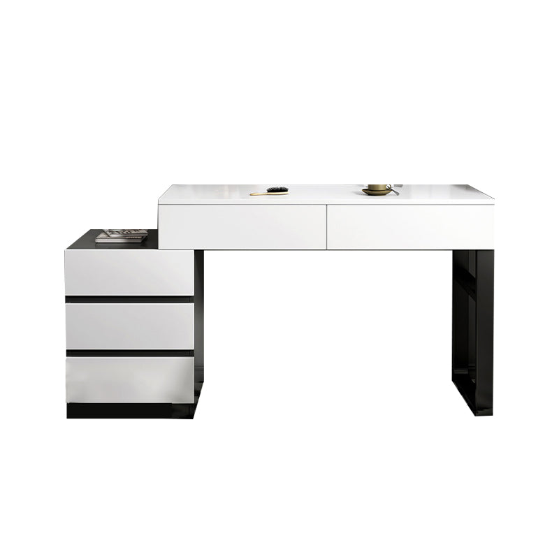 Modern Wooden Vanity Desk in White Modern with Drawers Dressing Table