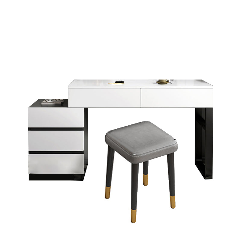 Modern Wooden Vanity Desk in White Modern with Drawers Dressing Table