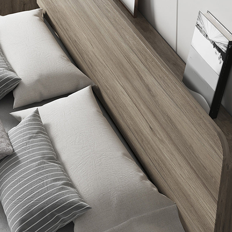 Modern Solid Wood Headboard Standard Bed Mattress Included Bed Frame with Custom Legs