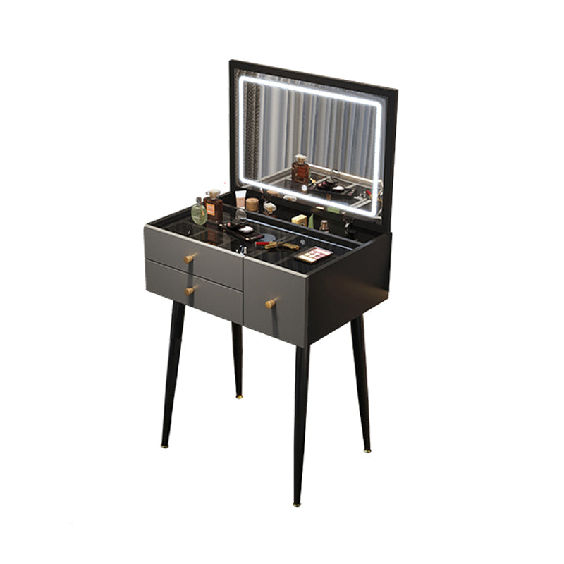 Glam Mirrored Glass Vanity Desk 3 Drawer Vanity Dressing Table