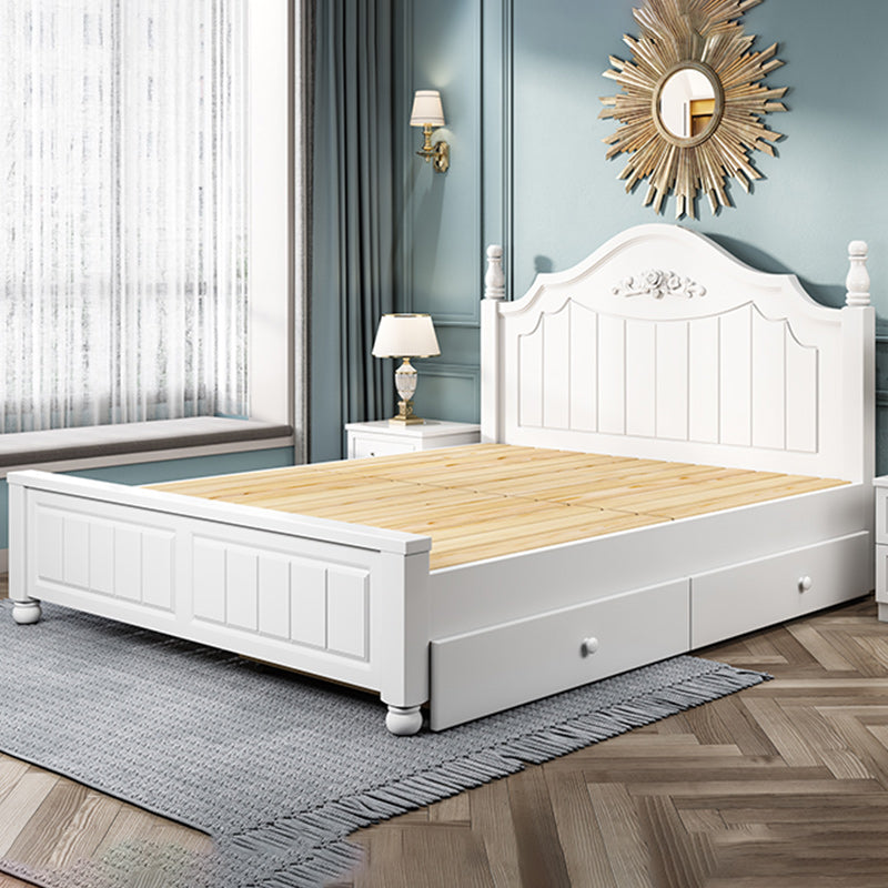 Contemporary Solid Color Slat Bed Arched Bed With Custom Wood Legs