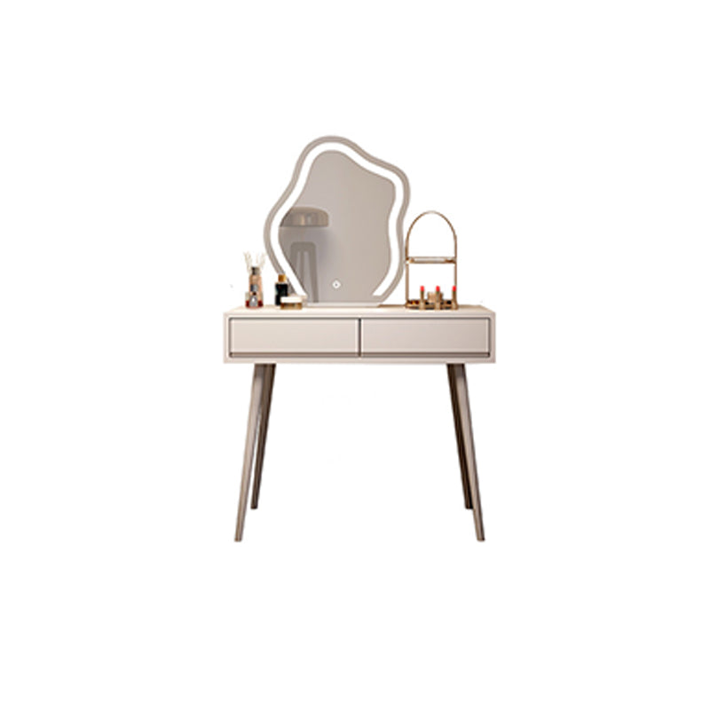Wooden Makeup Vanity Desk Removable Lighted Mirror Vanity Dressing Table Set