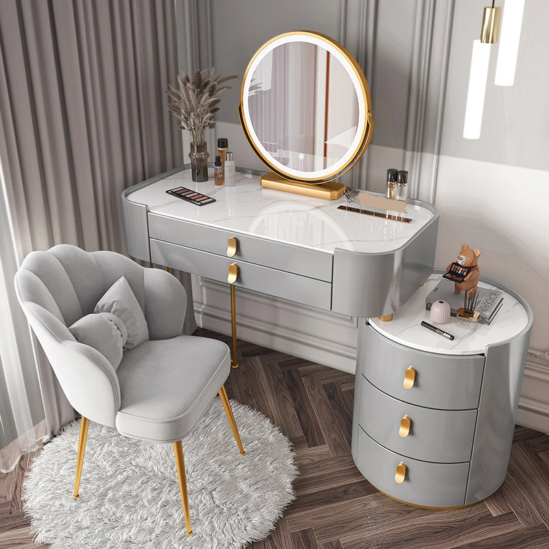 Lighted Mirror Makeup Vanity Desk Storage Box Makeup Vanity Set with Drawer