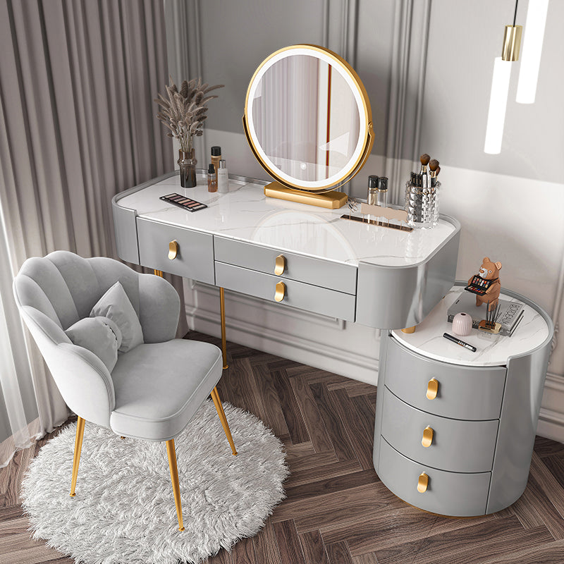 Lighted Mirror Makeup Vanity Desk Storage Box Makeup Vanity Set with Drawer