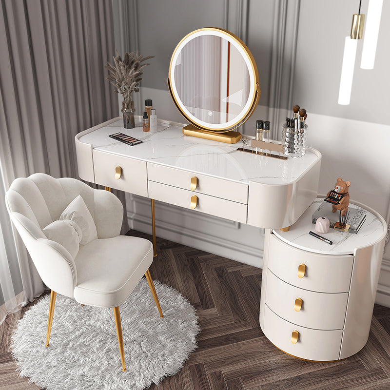 Lighted Mirror Makeup Vanity Desk Storage Box Makeup Vanity Set with Drawer