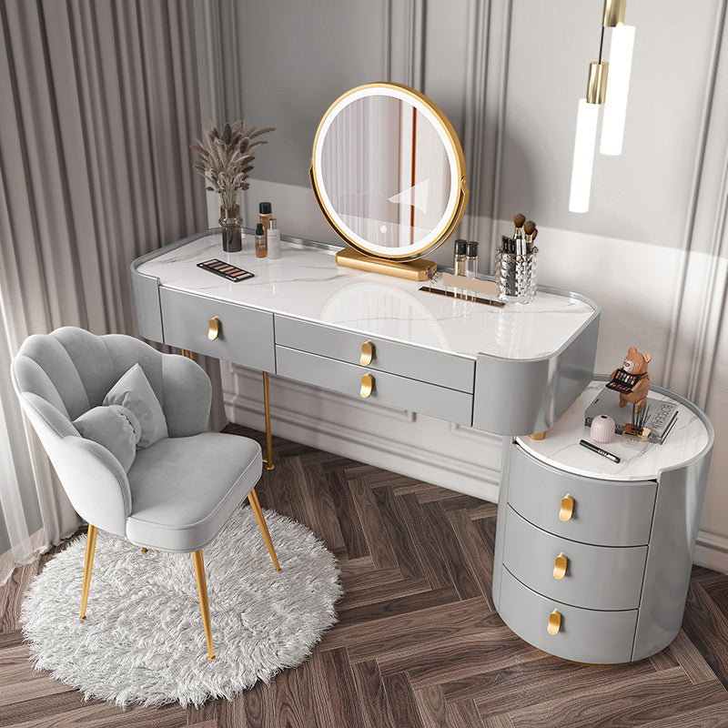 Lighted Mirror Makeup Vanity Desk Storage Box Makeup Vanity Set with Drawer