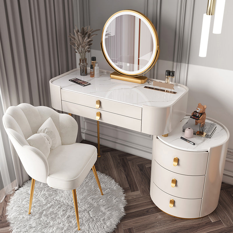 Lighted Mirror Makeup Vanity Desk Storage Box Makeup Vanity Set with Drawer