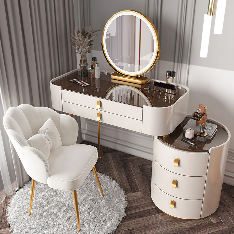 Lighted Mirror Makeup Vanity Desk Storage Box Makeup Vanity Set with Drawer
