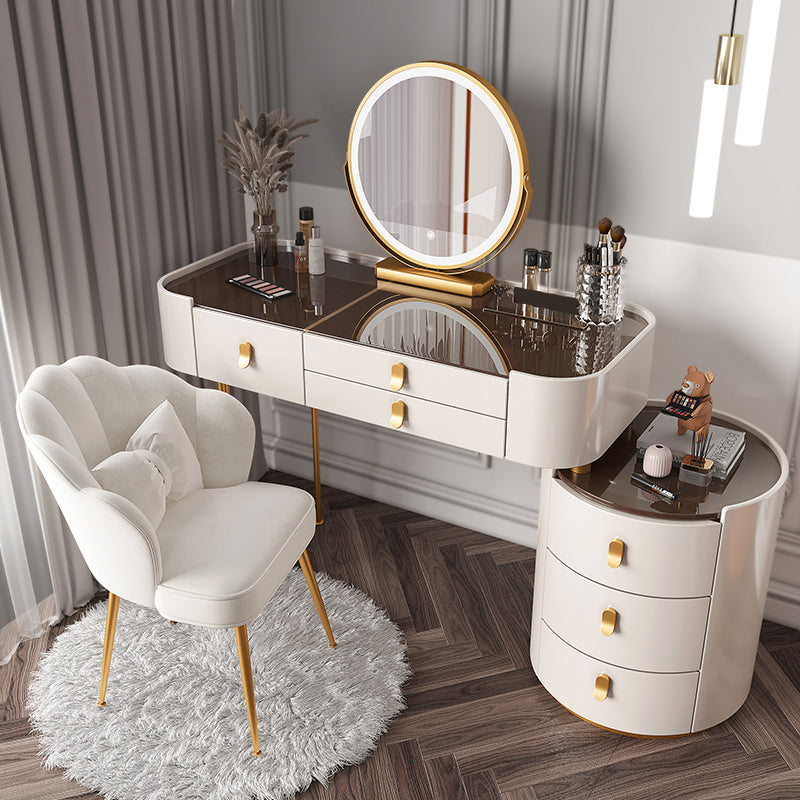 Lighted Mirror Makeup Vanity Desk Storage Box Makeup Vanity Set with Drawer