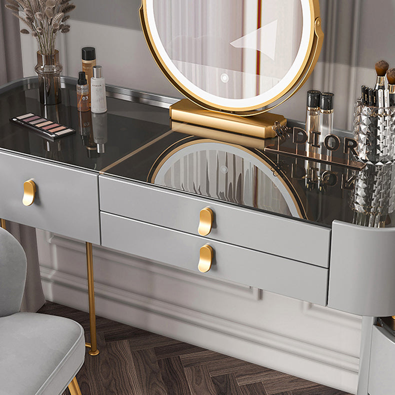 Lighted Mirror Makeup Vanity Desk Storage Box Makeup Vanity Set with Drawer