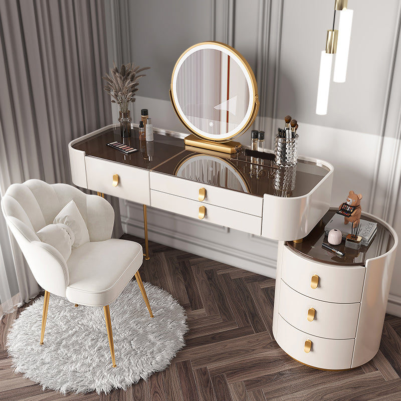 Lighted Mirror Makeup Vanity Desk Storage Box Makeup Vanity Set with Drawer