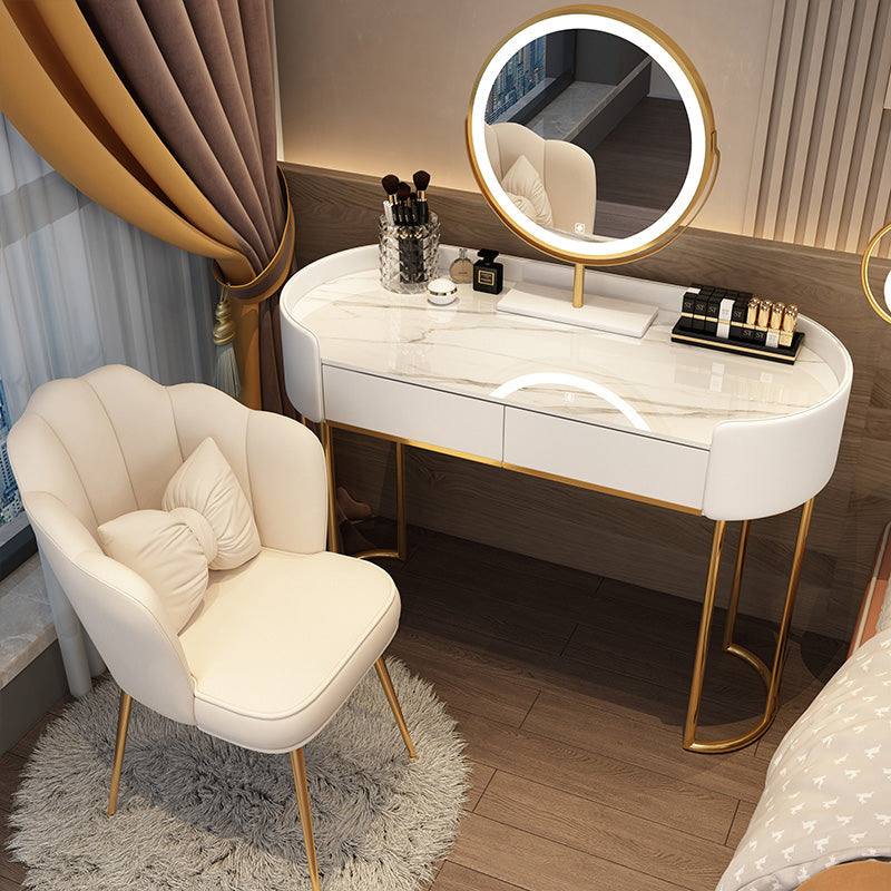 Standing Makeup Vanity Desk Lighted Mirror Makeup Vanity Set with Drawer