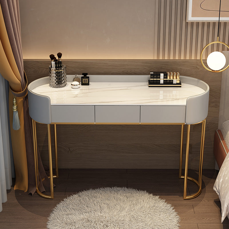Standing Makeup Vanity Desk Lighted Mirror Makeup Vanity Set with Drawer
