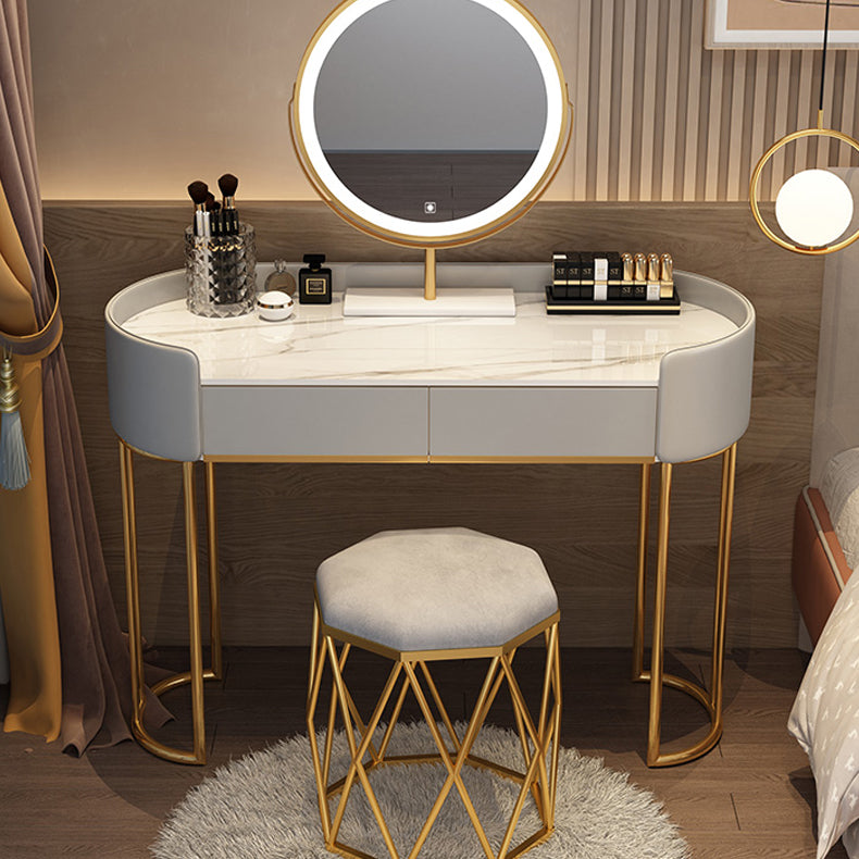 Standing Makeup Vanity Desk Lighted Mirror Makeup Vanity Set with Drawer