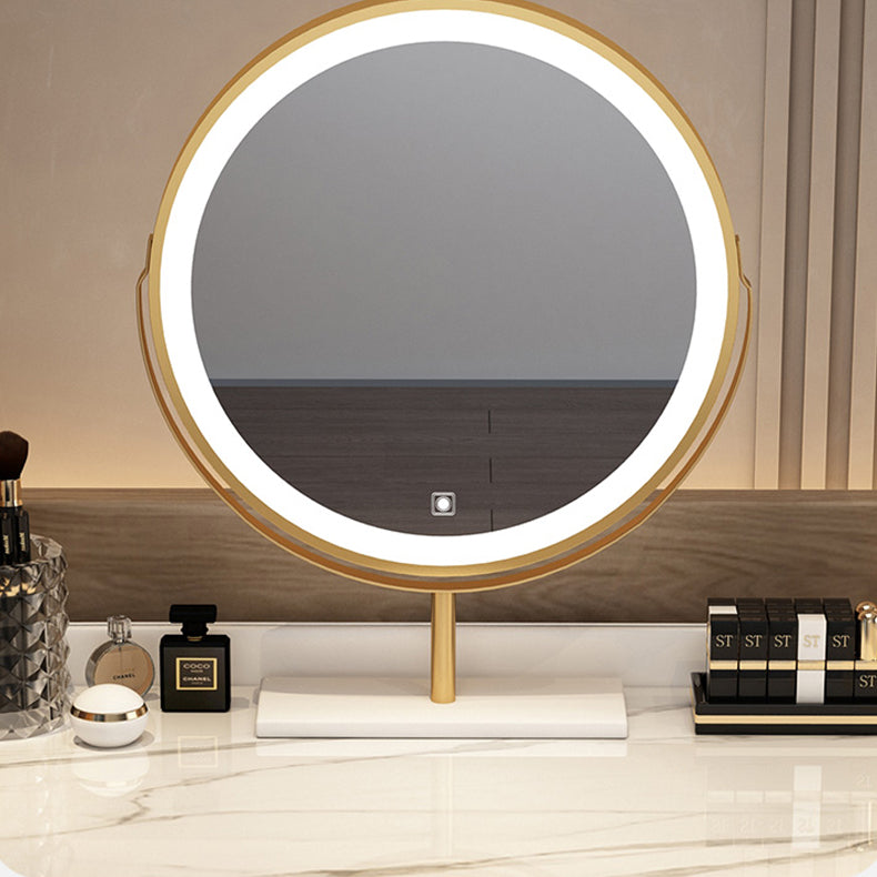 Standing Makeup Vanity Desk Lighted Mirror Makeup Vanity Set with Drawer