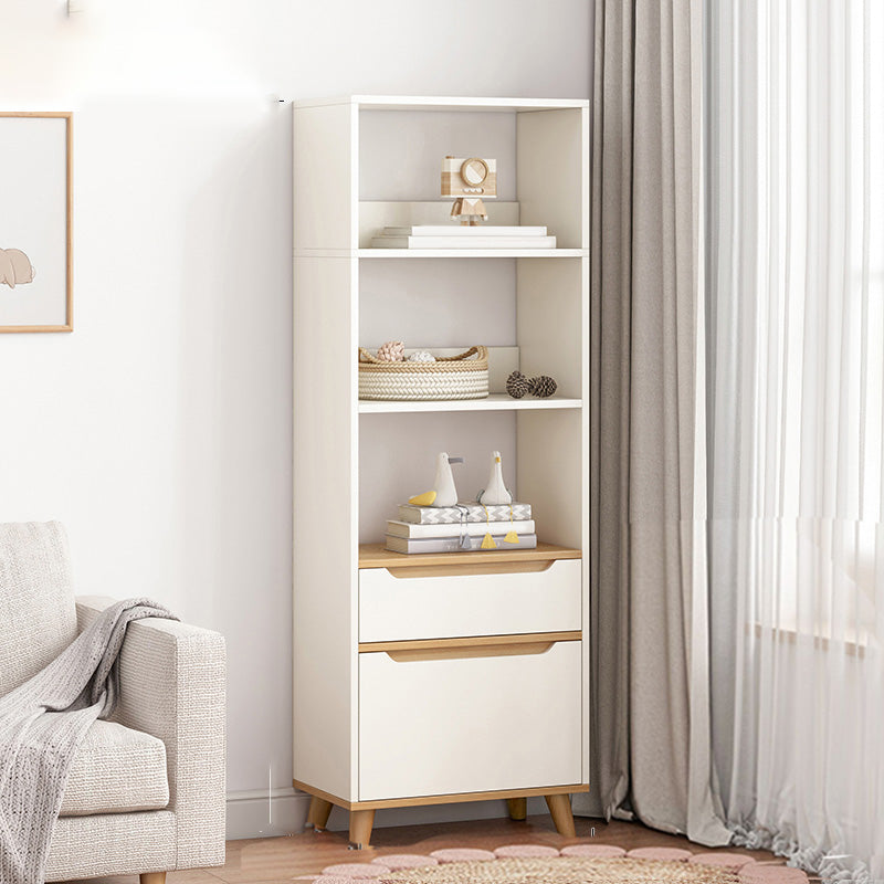 Wooden Accent Cabinet Grooves Handle Design Storage Cabinet with Drawer