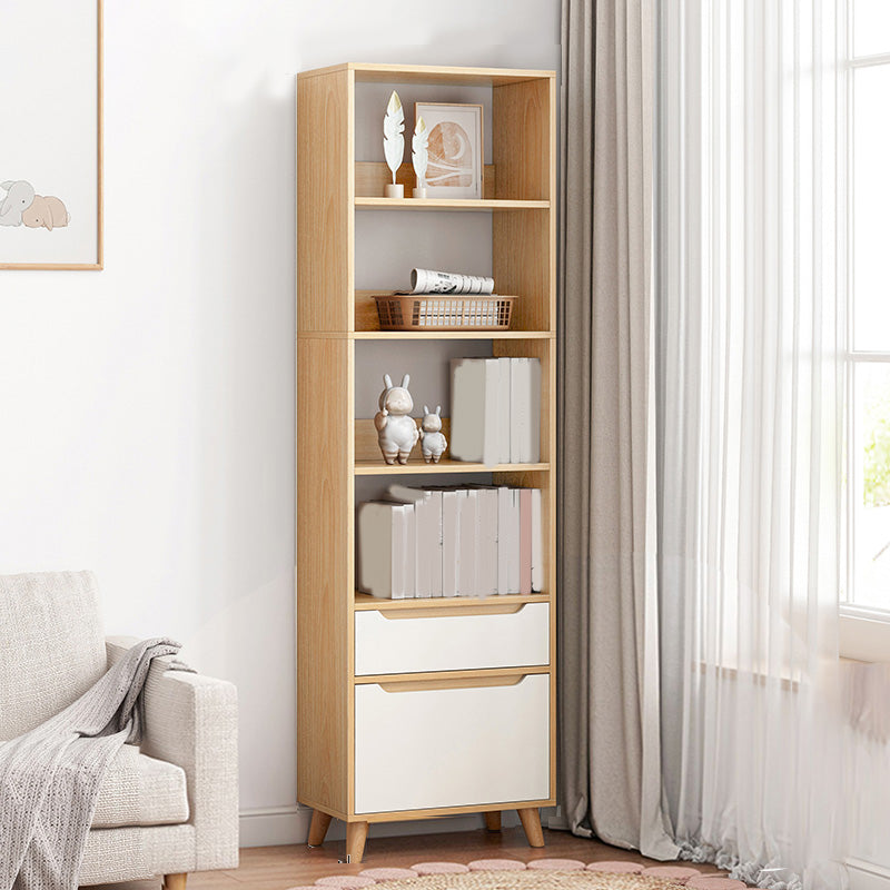 Wooden Accent Cabinet Grooves Handle Design Storage Cabinet with Drawer