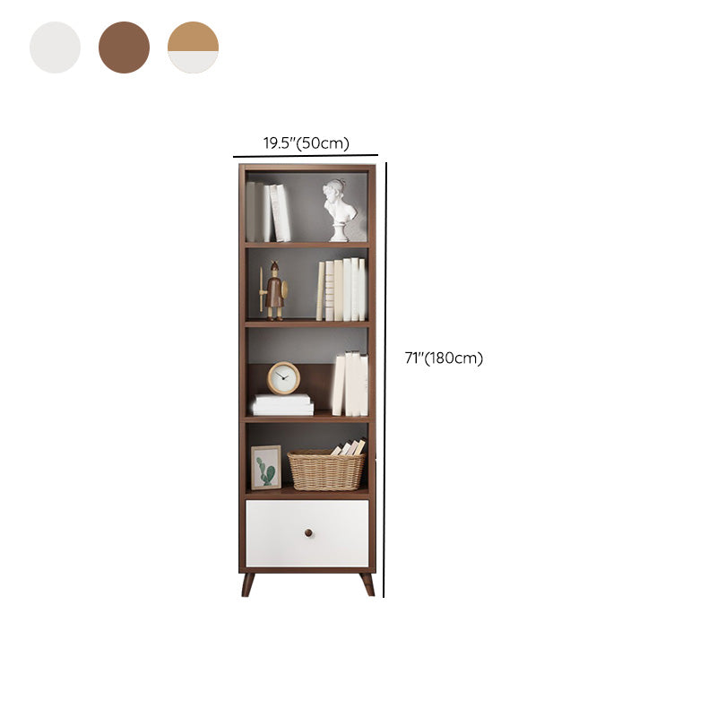 Wooden Accent Cabinet Grooves Handle Design Storage Cabinet with Drawer