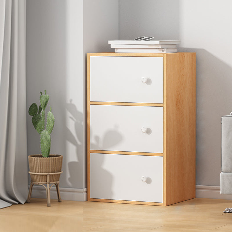 Minimalist Wooden Accent Cabinet Rectangle Storage Cabinet with Drawer