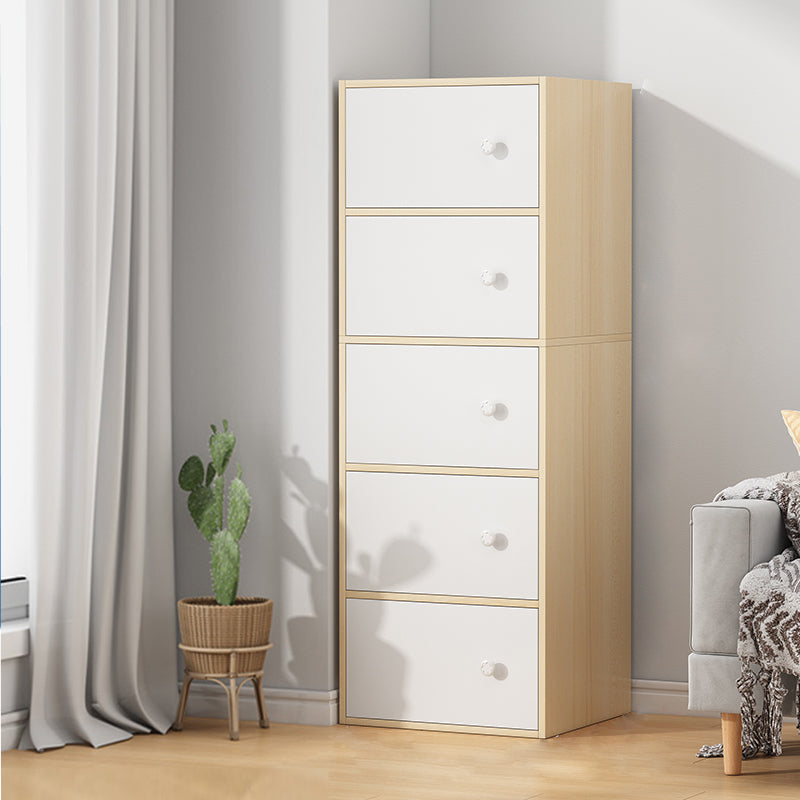 Minimalist Wooden Accent Cabinet Rectangle Storage Cabinet with Drawer