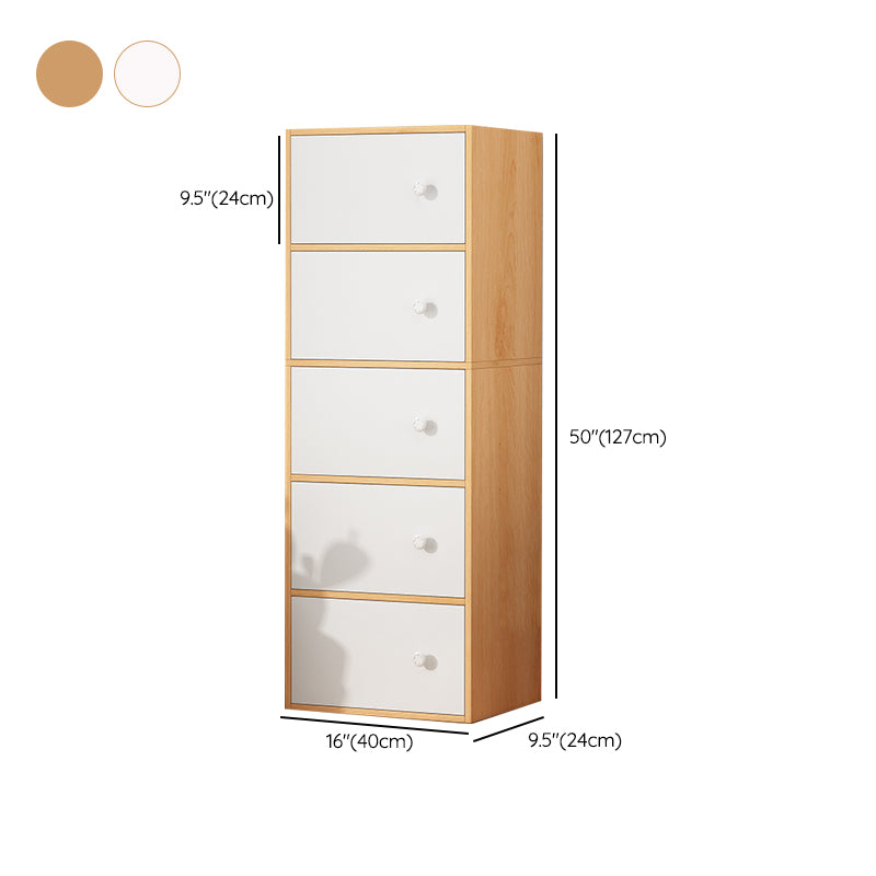 Minimalist Wooden Accent Cabinet Rectangle Storage Cabinet with Drawer