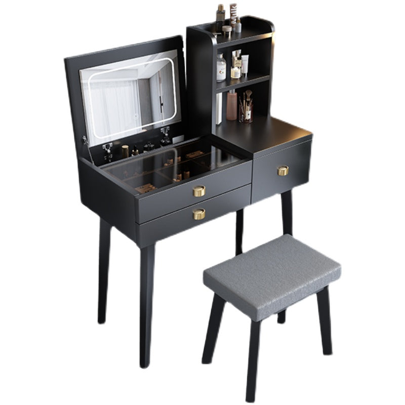 Modern Mirrored Glass Vanity Desk 3 Drawer Vanity Dressing Table