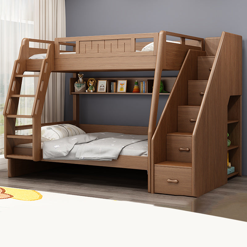 Modern Mattress Included Bunk Bed Solid Wood Bed with Headboard