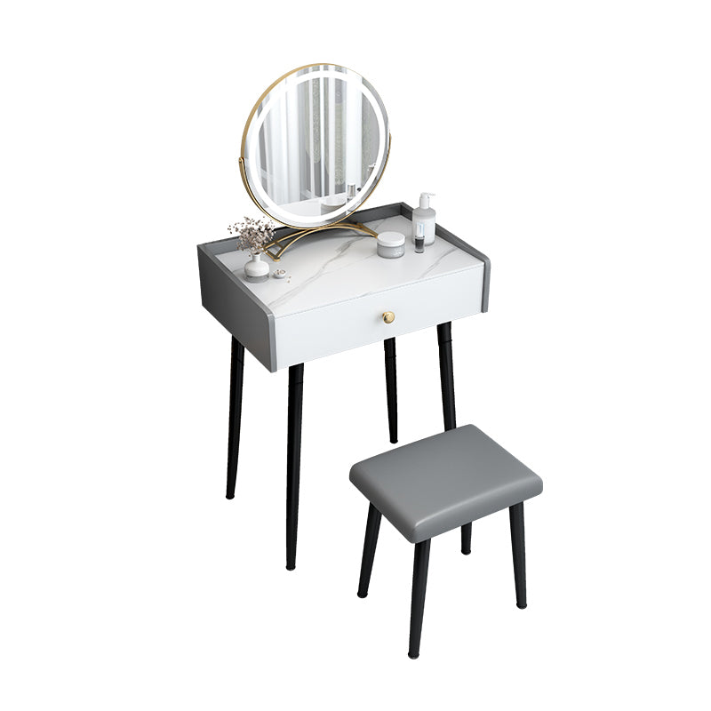 Modern 28.9 " Height 1- Drawer Slate Top Table Makeup Vanity